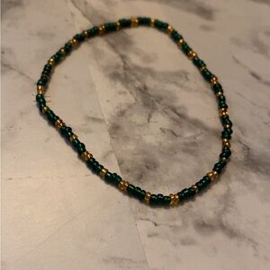 Elegant Green and Gold Beaded Bracelet